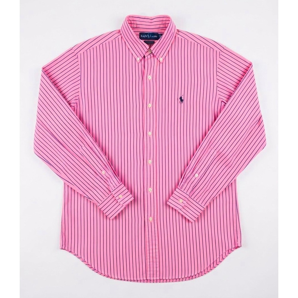 Ralph Lauren Mens XL Preppy Old Money Striped Button Down Long Sleeve Shirt